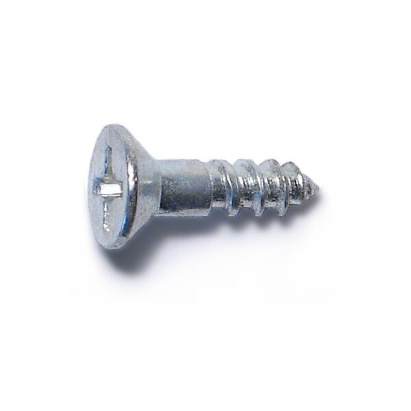 Midwest Fastener Wood Screw, #6, 1/2 in, Zinc Plated Steel Flat Head Phillips Drive, 100 PK 02533 - main